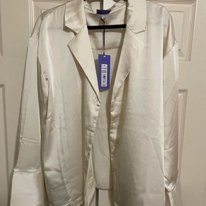 Beautiful champagne satin button up!
